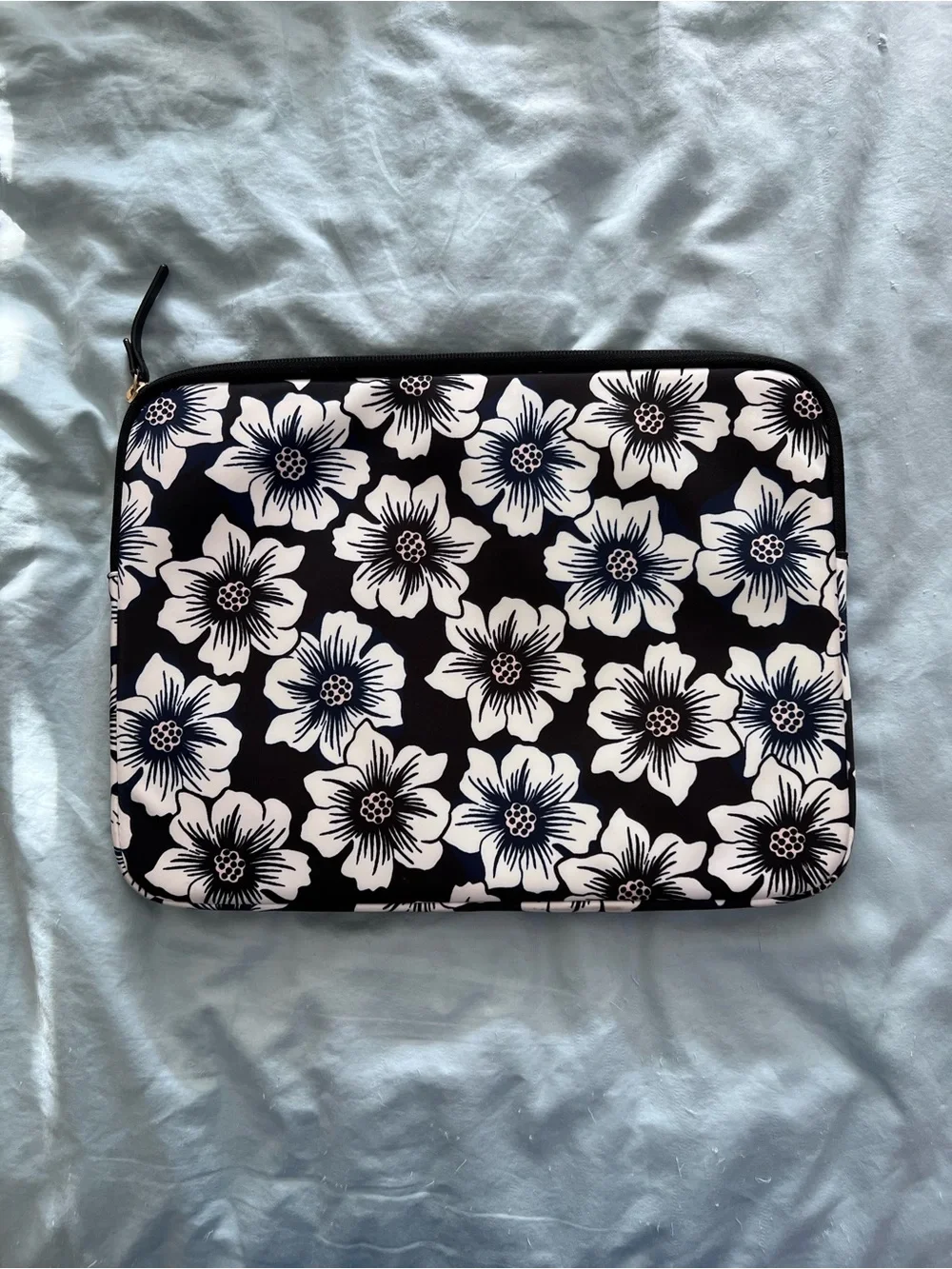Kate Spade Black and Blue Florals 13 inch Laptop Sleeve